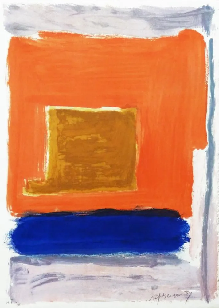版画 Ràfols Casamada - Quadrat i taronja