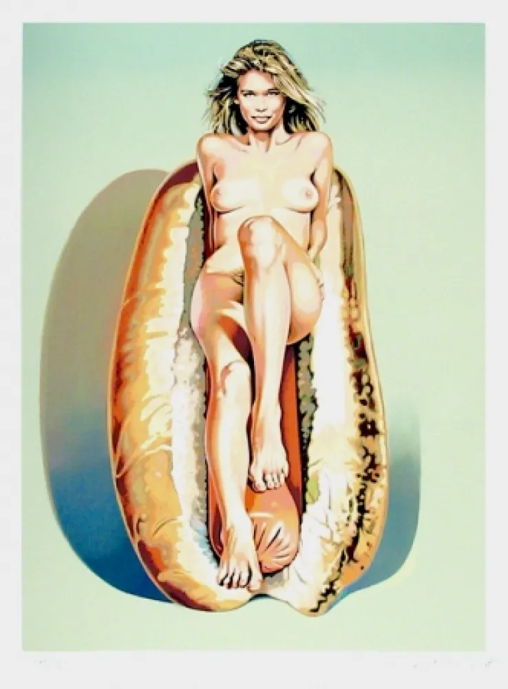 石版画 Ramos - Doggie Dinah (Claudia Schiffer)