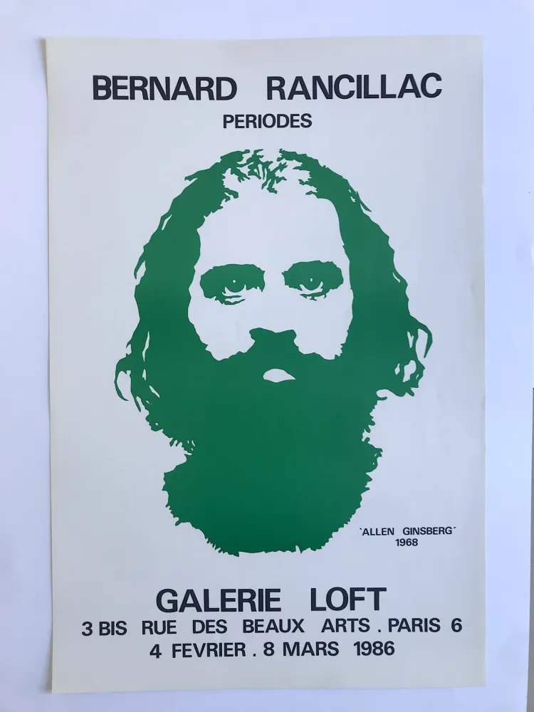 海报 Rancillac - Allen Ginsberg / Galerie Loft