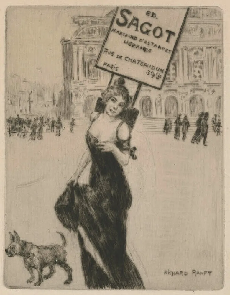 版画 Ranft - Business card of print dealer Edmond Sagot