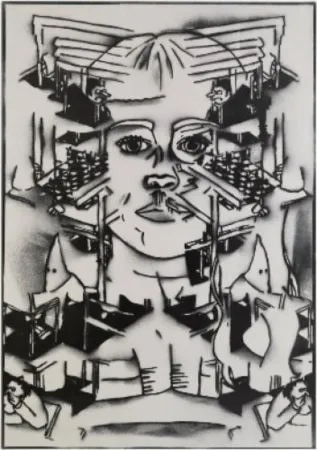 油毡版画 Ratcliff - No wonder nobody will play with you if you insist on being white all the time