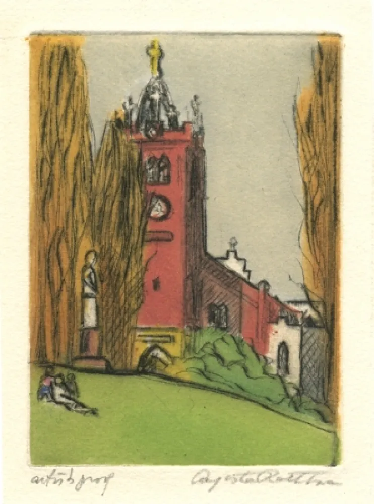 版画 Rathbone - Old St. Mary's, San Francisco
