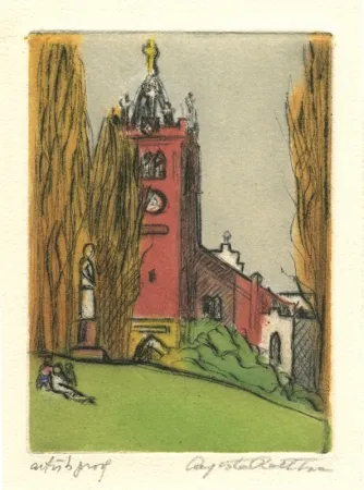 版画 Rathbone - Old St. Mary's, San Francisco