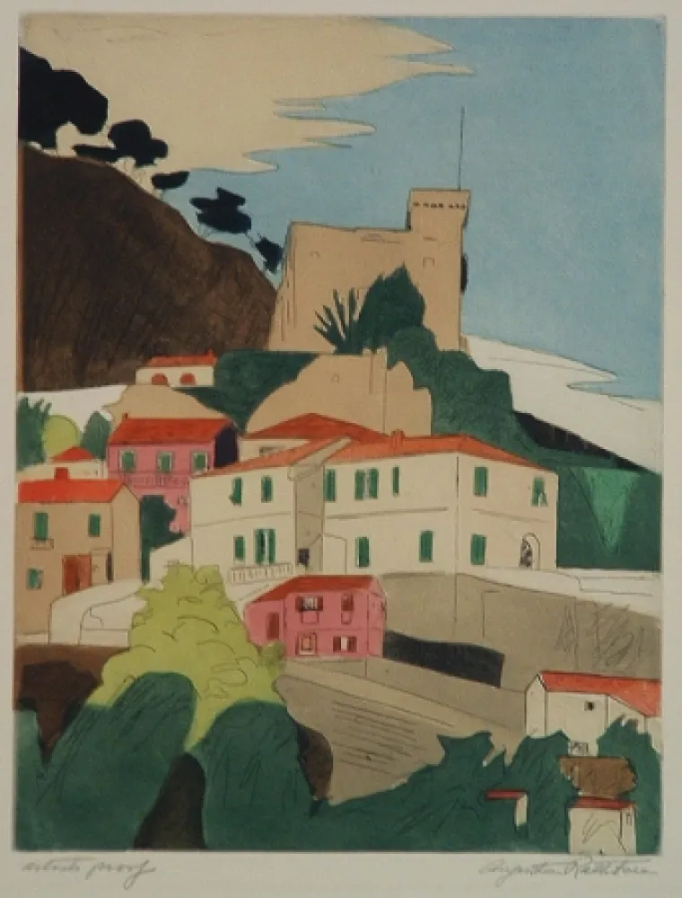 版画 Rathbone - Roquebrune, French Riviera