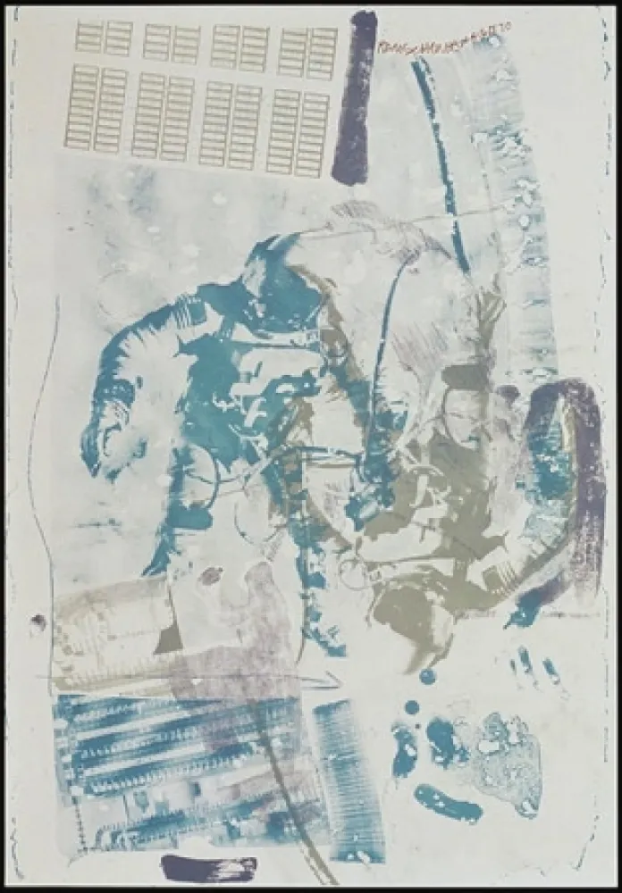 石版画 Rauschenberg - White Walk, from Stoned Moon series