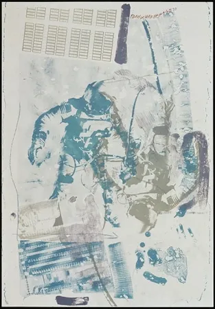 石版画 Rauschenberg - White Walk, from Stoned Moon series