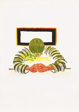 木刻 Raveel - Dubbende man