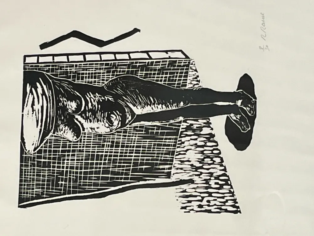 木刻 Raveel - Naakt (i)