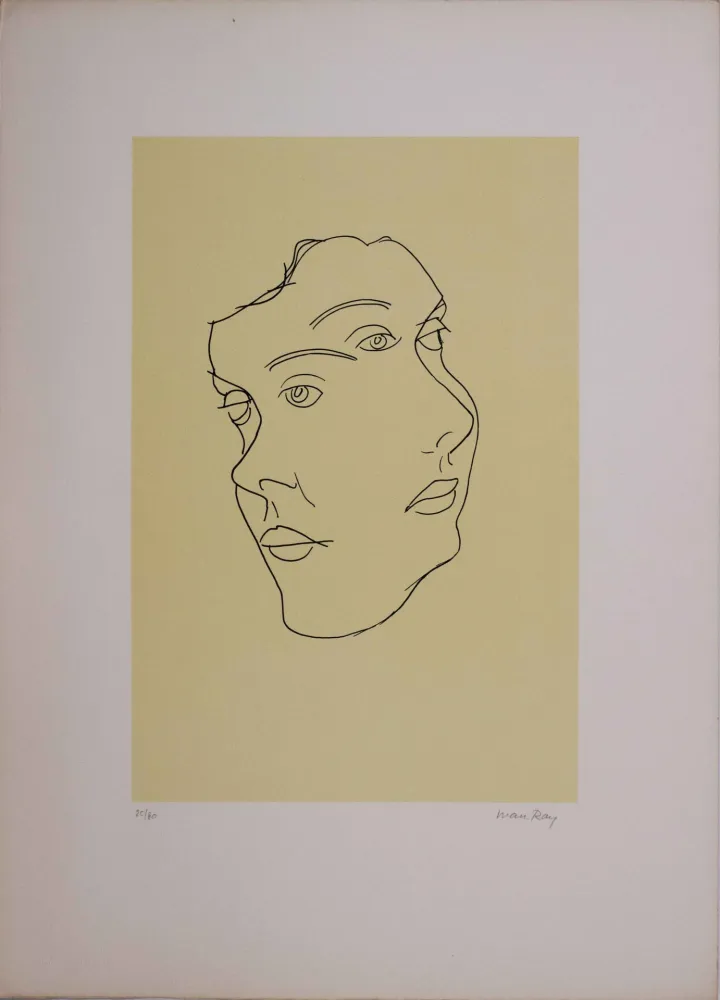 石版画 Ray - Les six masques voyants