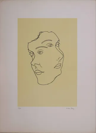 石版画 Ray - Les six masques voyants