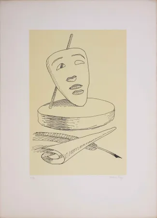 石版画 Ray - Les six masques voyants