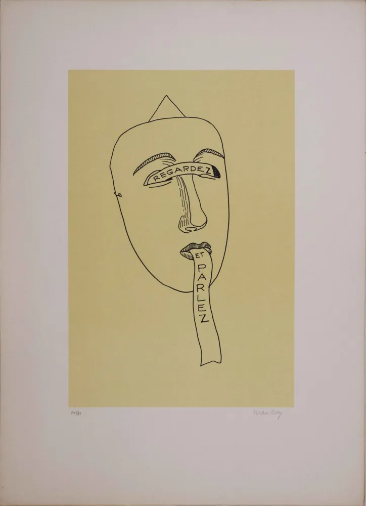 石版画 Ray - Les six masques voyants