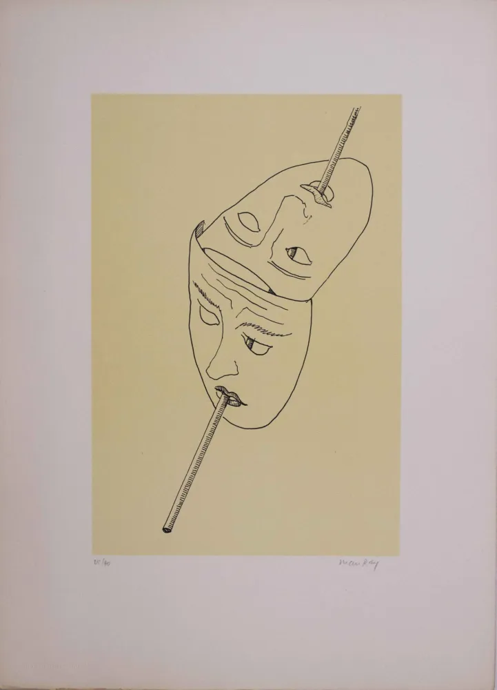 石版画 Ray - Les six masques voyants