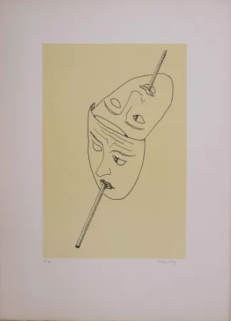 石版画 Ray - Les six masques voyants