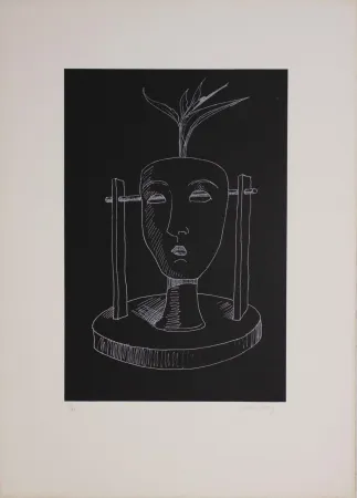 石版画 Ray - Les six masques voyants