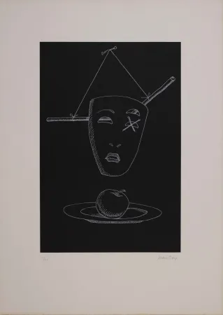 石版画 Ray - Les six masques voyants