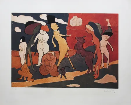石版画 Ray - Première promenade en 1912