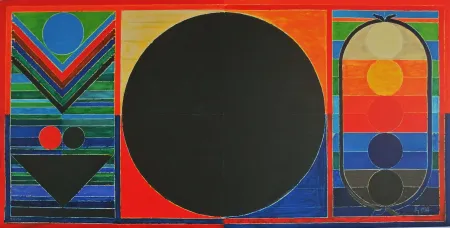 石版画 Raza - Tree, Bindu and Five Elements