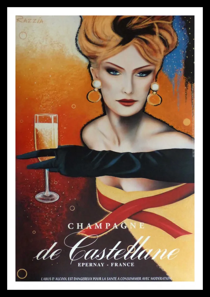 海报 Razzia - CHAMPAGNE DE CASTELLANE - EPERNAY FRANCE