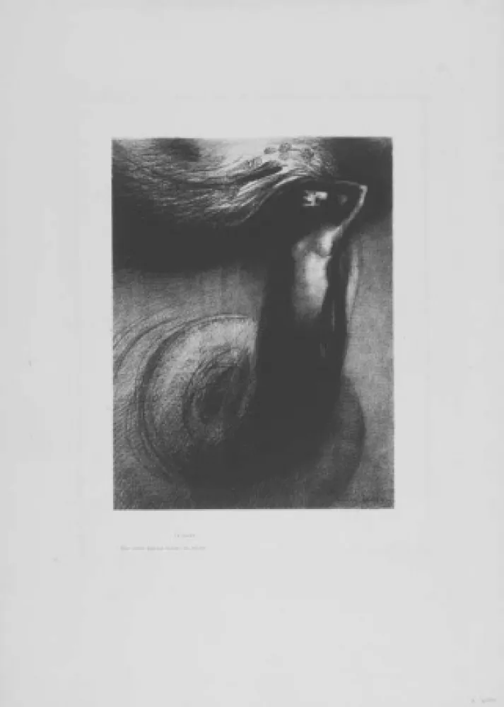 石版画 Redon - A Gustave Flaubert