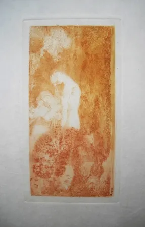 蚀刻版画 Redon - Baigneuse