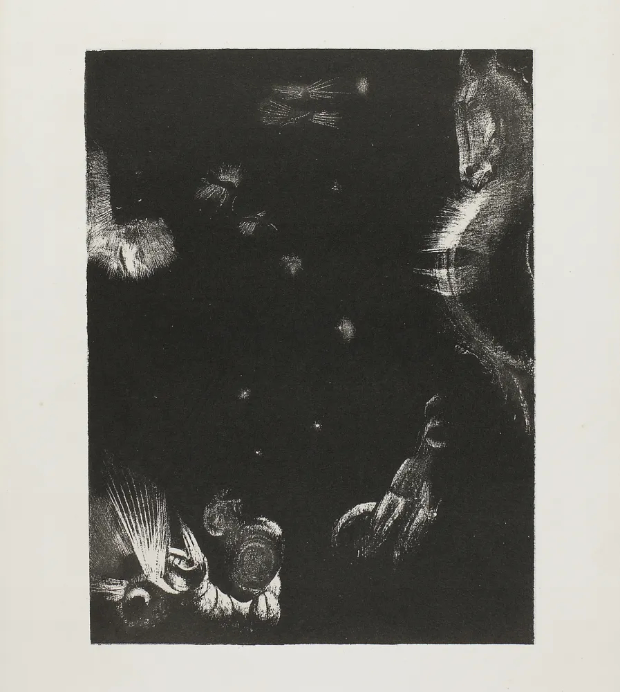 石版画 Redon - Des peuples divers habitent les pays de l'océan