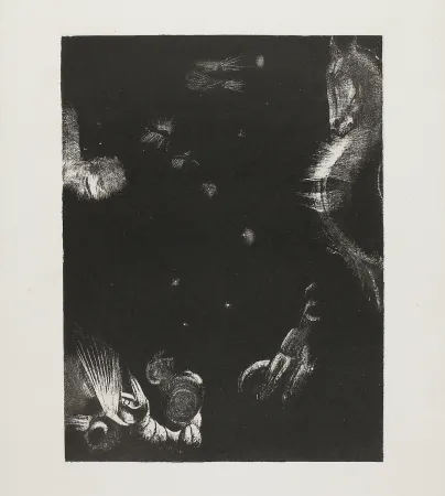 石版画 Redon - Des peuples divers habitent les pays de l'océan
