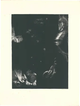 石版画 Redon - Des peuples divers habitent les pays de l'Océan