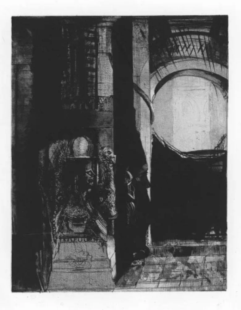 石版画 Redon - Et partout ce sont des colonnes de basalte...