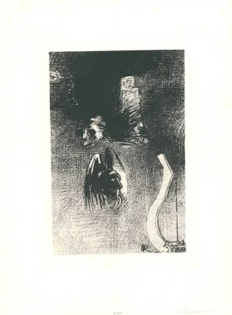 石版画 Redon - La damnation de l'artiste
