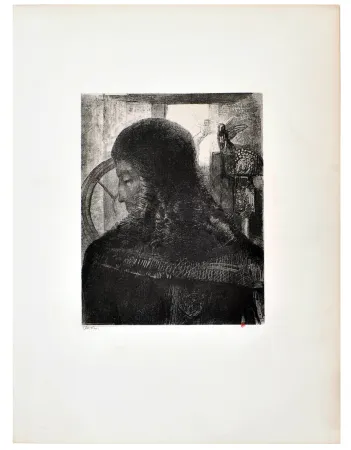 石版画 Redon - La Méditation