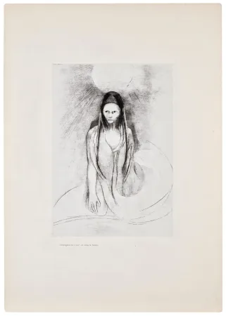石版画 Redon - L'intelligence fut à moi! Je devins le Buddha