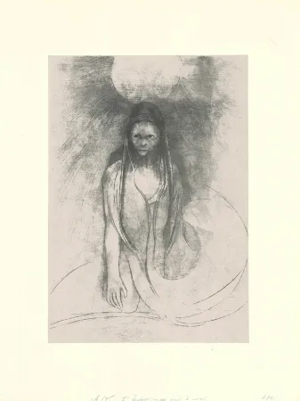 石版画 Redon - L'intelligence fut à moi!  Je devins le Buddha