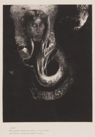 石版画 Redon - Oannès : moi, la première conscience du chaos...