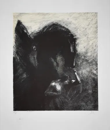 石版画 Redon - Pégase Captif / Captive Pegasus 1889