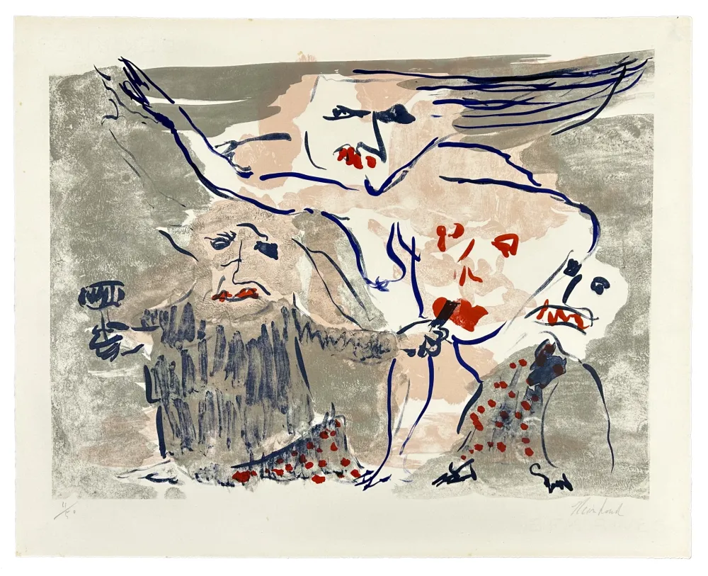 石版画 Reinhoud - Le sculpteur et son modèle