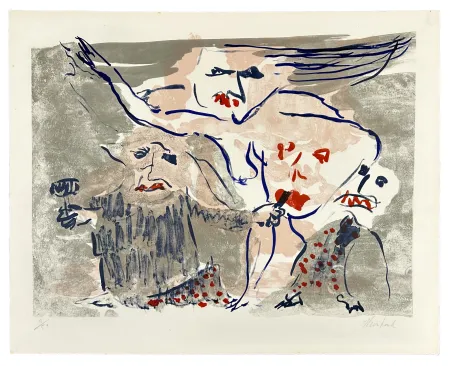 石版画 Reinhoud - Le sculpteur et son modèle