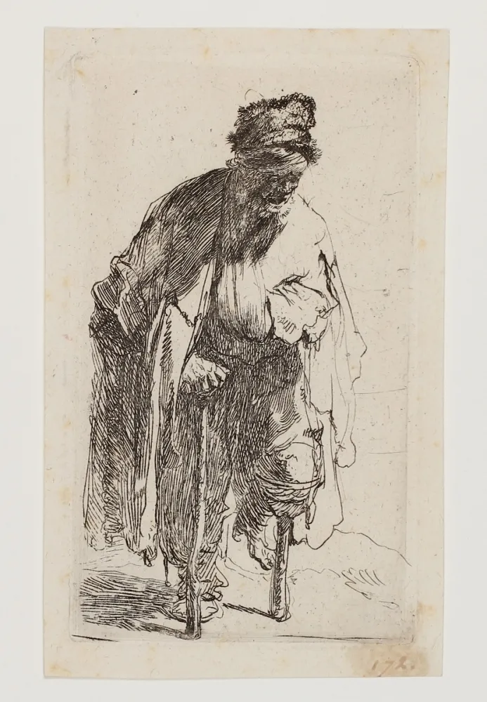 版画 Rembrandt - Beggar with a wooden Leg