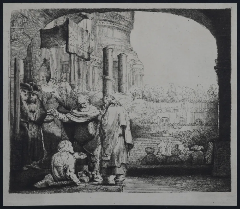 照相凹版 Rembrandt - Saint Pierre guérissant le paralytique