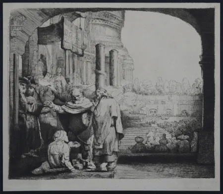 照相凹版 Rembrandt - Saint Pierre guérissant le paralytique