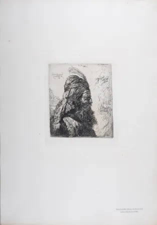 照相凹版 Rembrandt - Troisième tête orientale