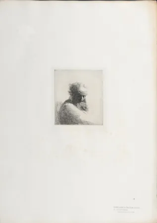 照相凹版 Rembrandt - Veillard à grande barbe et front ridé