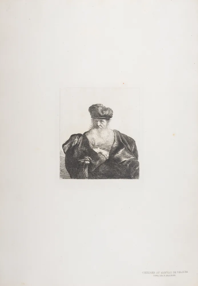 照相凹版 Rembrandt - Vieillard au manteau de velours