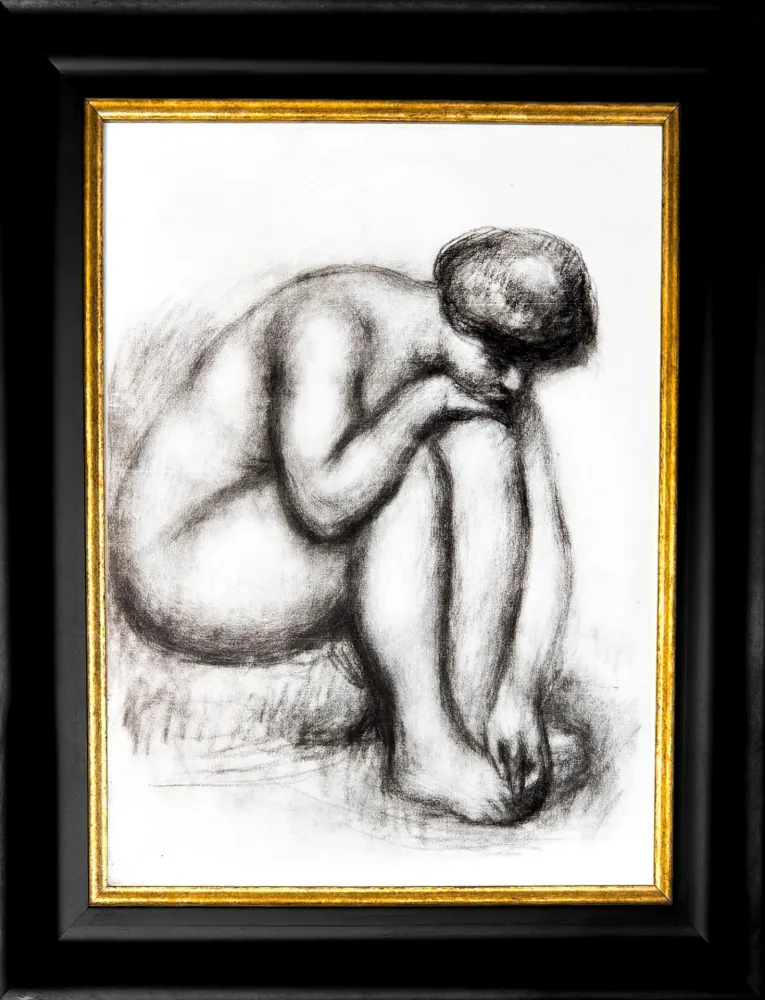 石版画 Renoir - Baigneuse se séchant