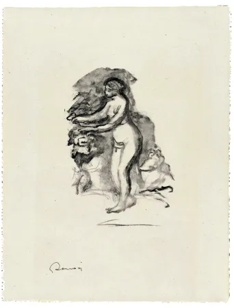 石版画 Renoir - Femme au cep de vigne