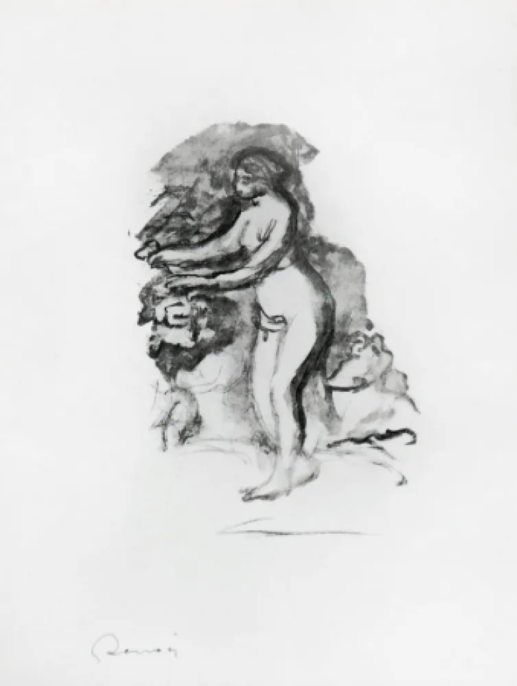 石版画 Renoir - 	Femme au cep de vigne (Woman by the Grapevine)