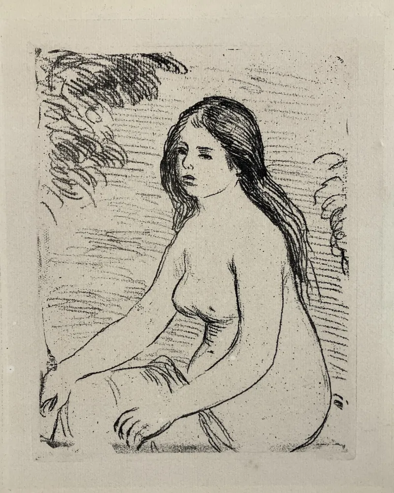 蚀刻版画 Renoir - Femme nue assise, circa 1906