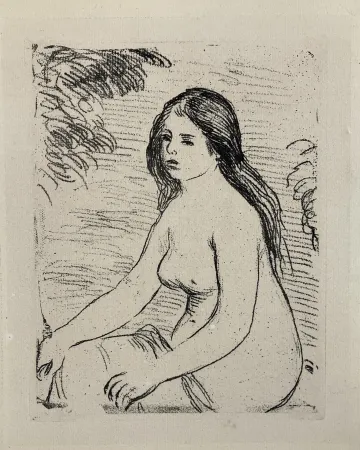 蚀刻版画 Renoir - Femme nue assise, circa 1906