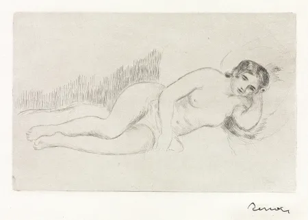 版画 Renoir - Femme nue couche (tournée a droite) 1ere planche 