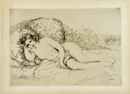 蚀刻版画 Renoir - Femme nue couchée (tournée à gauche), 1906